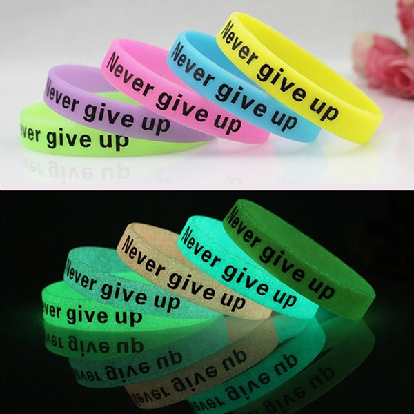 Glow in the Dark silkscreen Silicone Bracelet/ Wristband