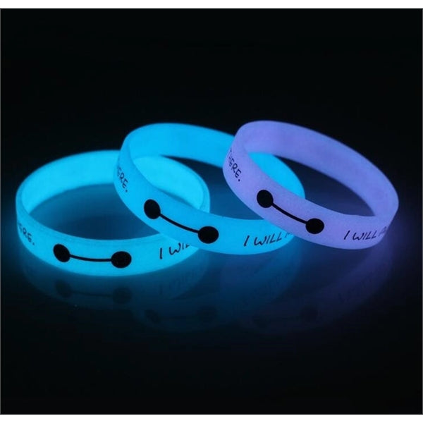 Glow in the Dark silkscreen Silicone Bracelet/ Wristband