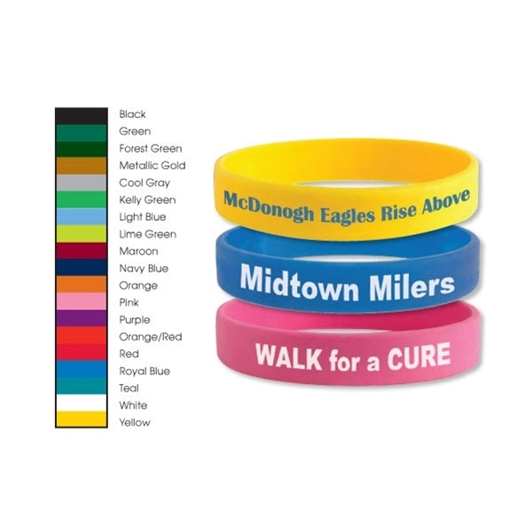 Debossed Silicone Bracelet with Color Filled