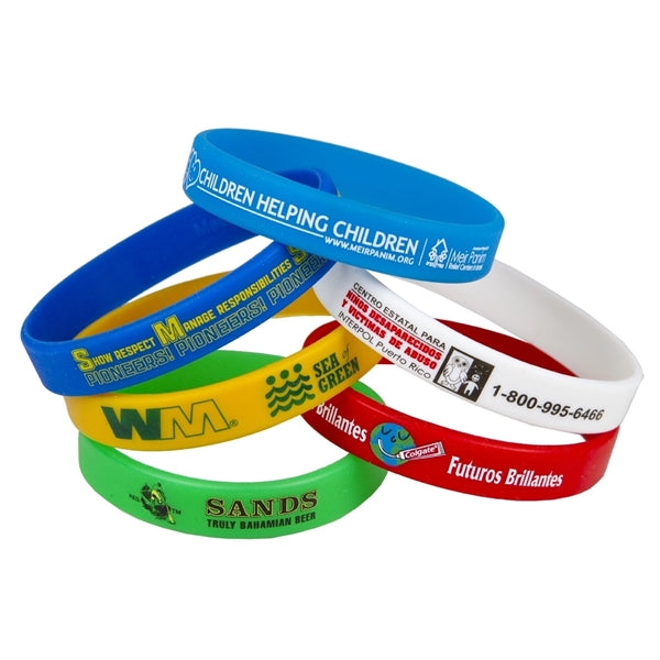 Debossed Silicone Bracelet with Color Filled