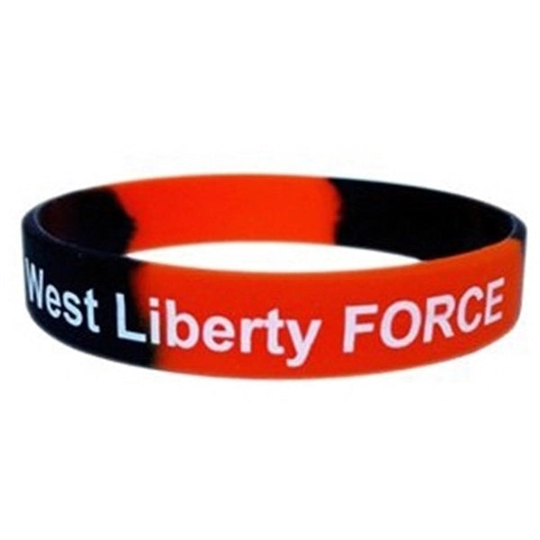 Multi-Color Segmented Silicone Bracelet /Screen Printed Logo