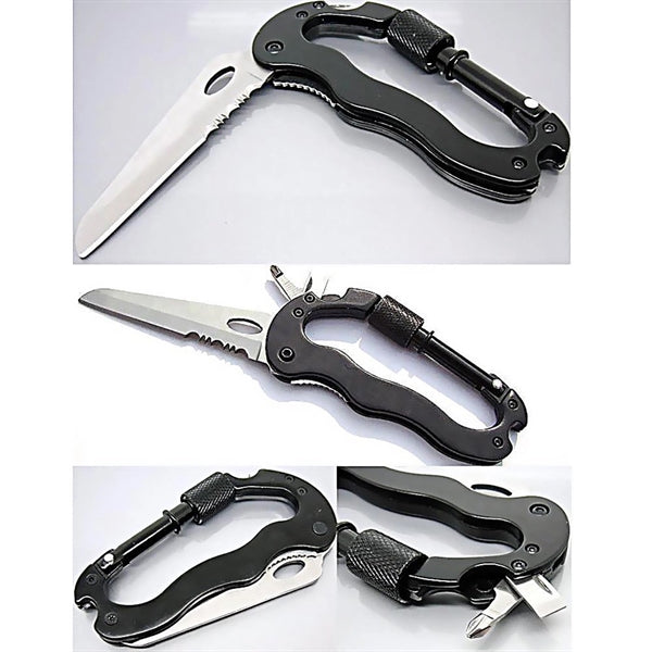 5 in 1 Outdoor Survival Carabiner Knife Tool