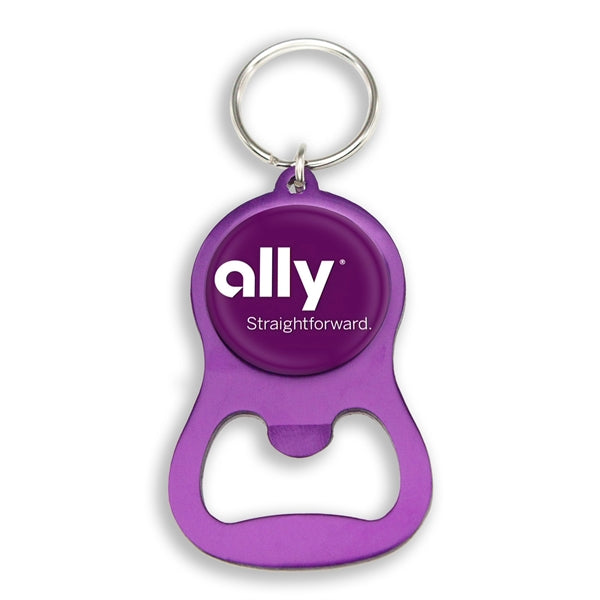 Colorful Aluminum Bottle Opener w/ Key Ring