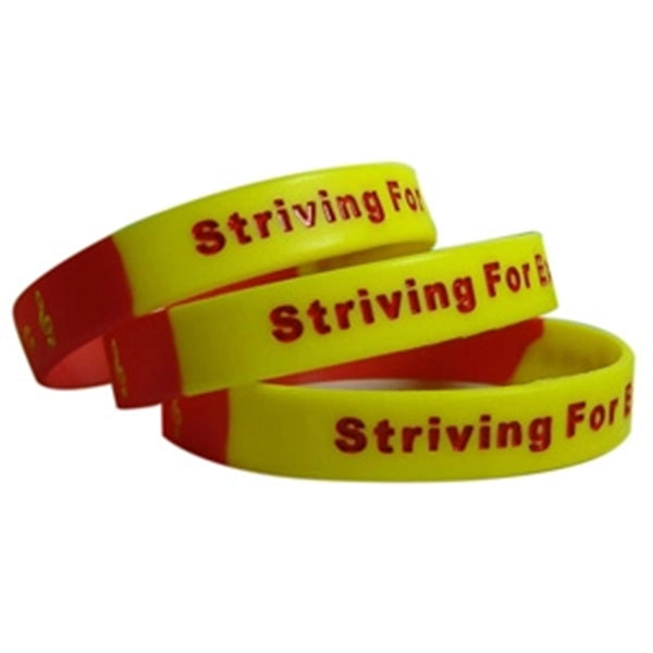 Segmented Debossed Color filled 8" x 1/2" Bracelet