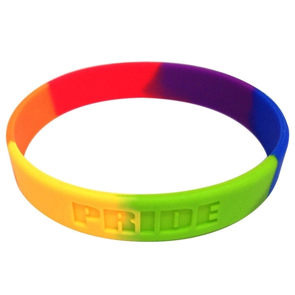 Segmented Debossed 6 1/4" x 1/2" Custom Silicone Wristbands