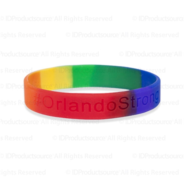 Segmented Debossed 6 1/4" x 1/2" Custom Silicone Wristbands