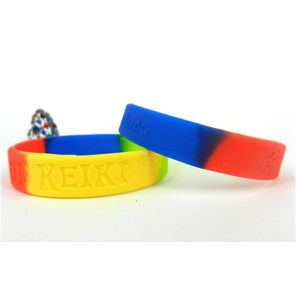 Segmented Debossed 6 1/4" x 1/2" Custom Silicone Wristbands