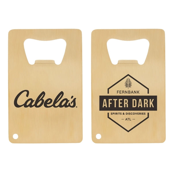 Credit Card Brushed Gold Bottle Opener