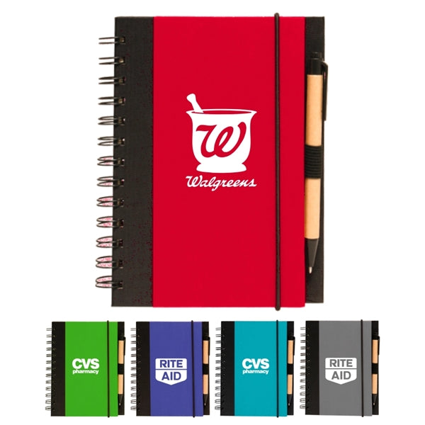 Union Printed, Eco Spiral Notebook Journal w/ Pen