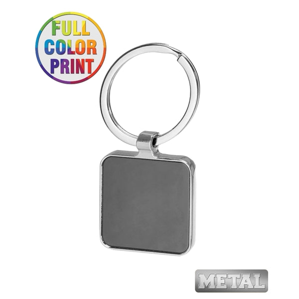 Square Shaped Metal Keychain