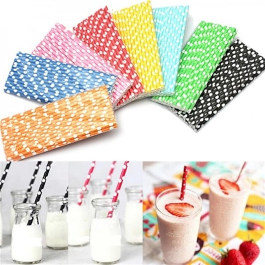 Colorful Disposable Biodegradable Paper Straws