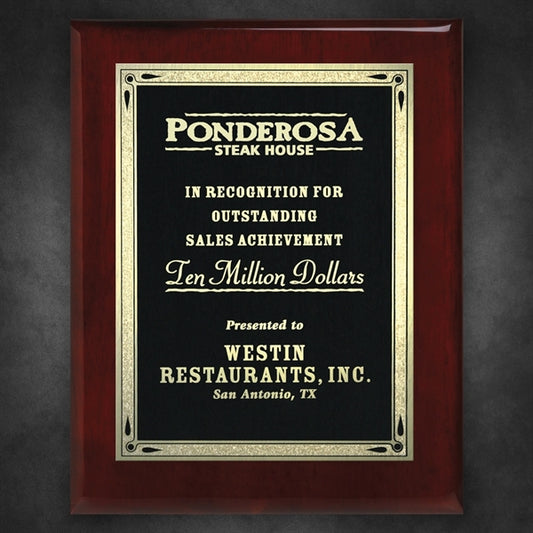 Aberdeen Rosewood Plaque with Lasered Plate