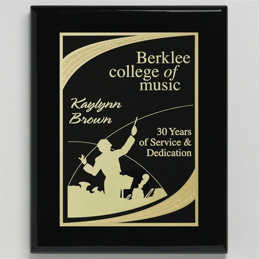 Aberdeen Black Plaque with Lasered Plate