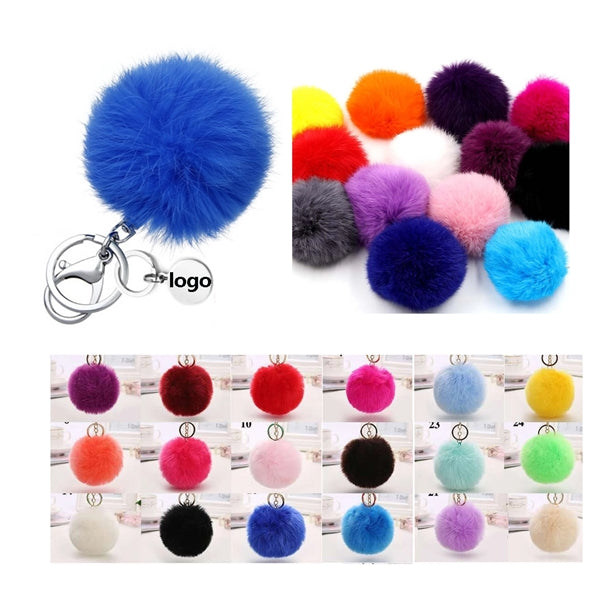 Fur Pompom Keychain