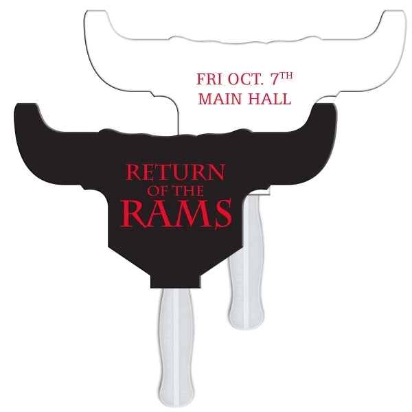 Longhorn Bull Sandwiched Hand Fan Full Color