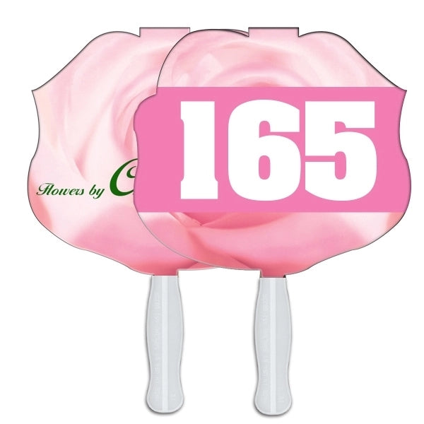 Rose Auction Sandwiched Hand Fan Full Color