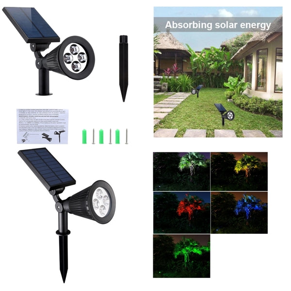 Solar Lights 2 in 1 Waterproof 4 LED Solar Spotlig