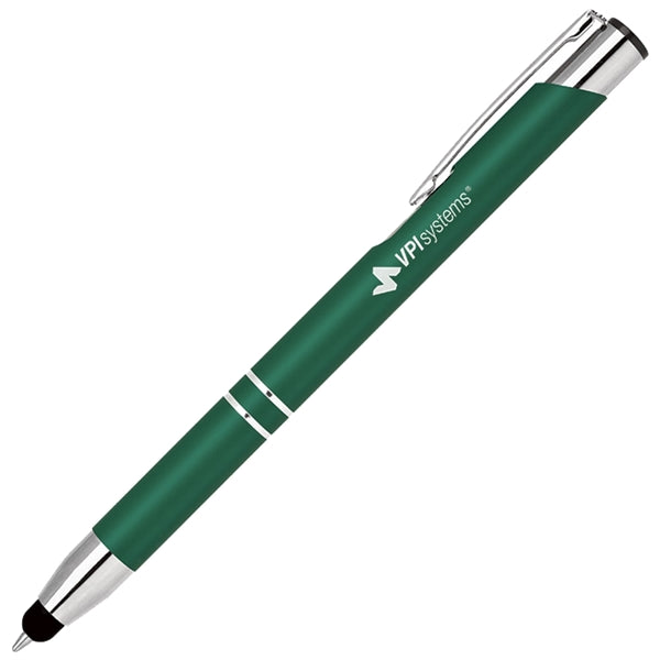 Click action aluminum stylus pen, Rubber finish barrel