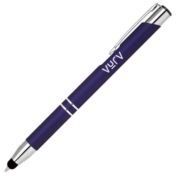 Click action aluminum stylus pen, Rubber finish barrel