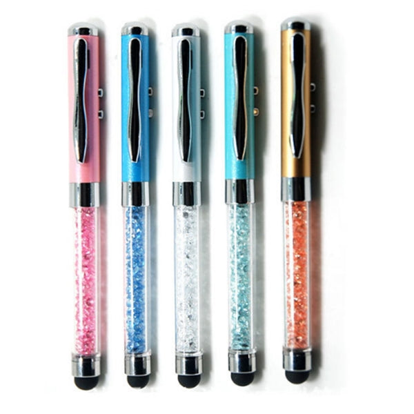 LED Light Crystal Ballpoint Pen with Stylus