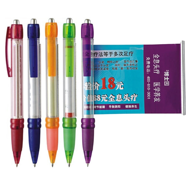 Plastic Retractable Ballpoint Pen Reel Banner