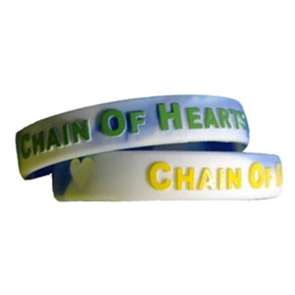 Segmented Embossed 7" x 1/2" Custom Silicone Wristband