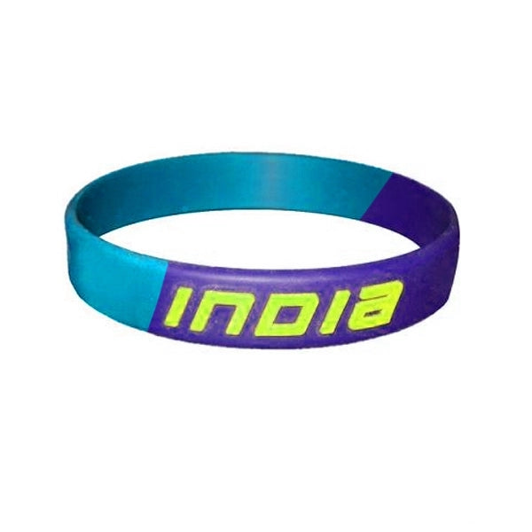 Segmented Embossed 6 1/4" x 1/2" Custom Silicone Wristband