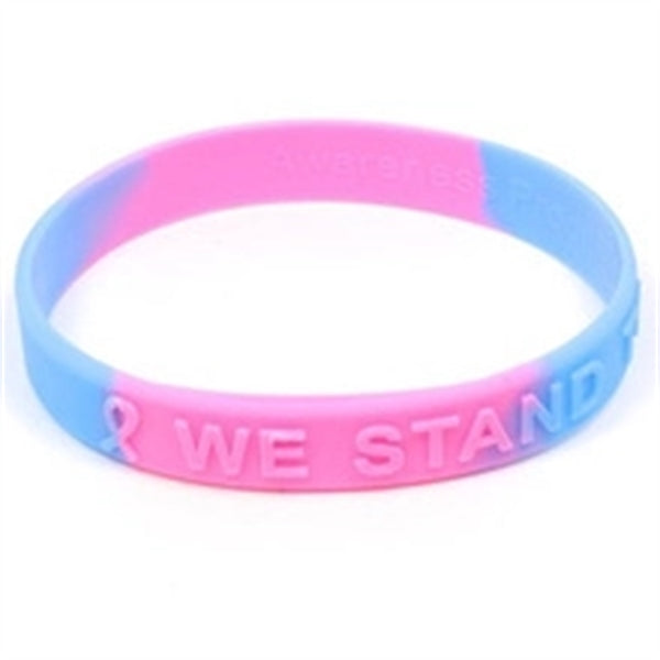 Segmented Embossed 6 1/4" x 1/2" Custom Silicone Wristband