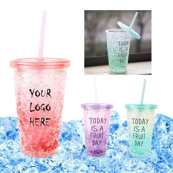 Crackle 16 oz. Gel Insulated Tumbler Ice Cup
