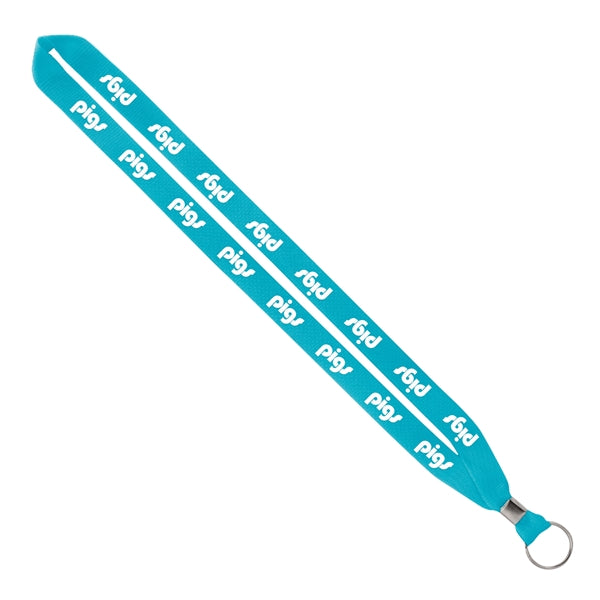 Import Rush 3/4" Polyester Lanyard with Silver Crimp & Ring