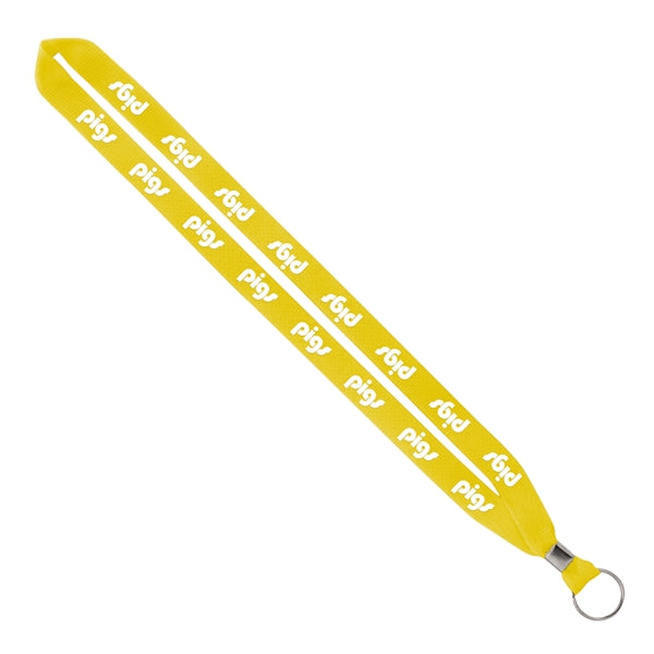 Import Rush 3/4" Polyester Lanyard with Silver Crimp & Ring