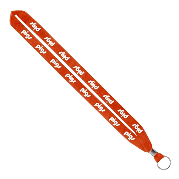 Import Rush 3/4" Polyester Lanyard with Silver Crimp & Ring
