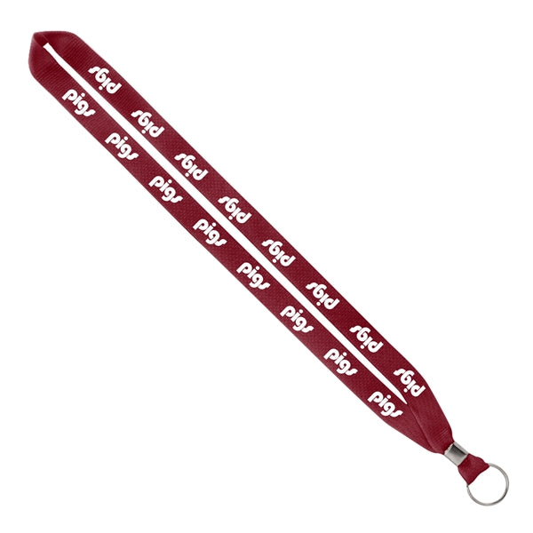 Import Rush 3/4" Polyester Lanyard with Silver Crimp & Ring