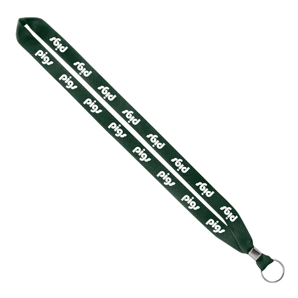 Import Rush 3/4" Polyester Lanyard with Silver Crimp & Ring