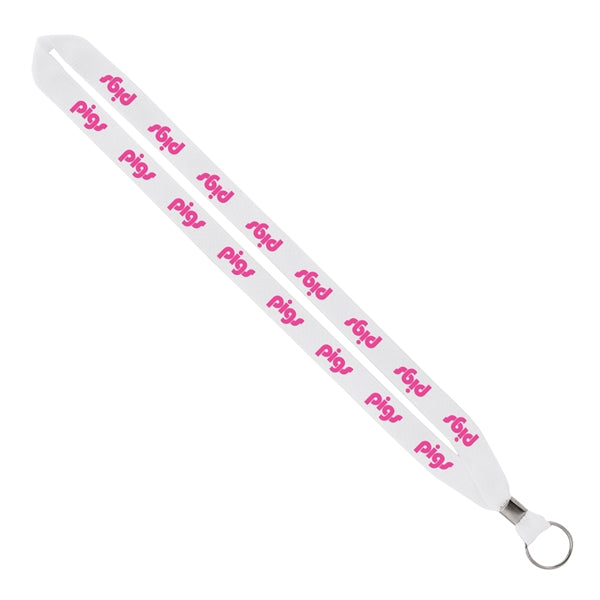 Import Rush 3/4" Polyester Lanyard with Silver Crimp & Ring