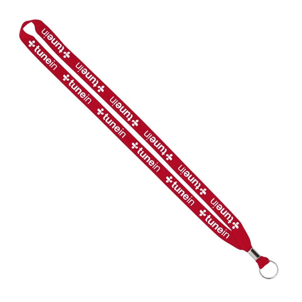 Import Rush 5/8" Polyester Lanyard with Silver Crimp & Ring