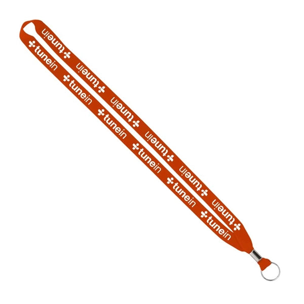 Import Rush 5/8" Polyester Lanyard with Silver Crimp & Ring