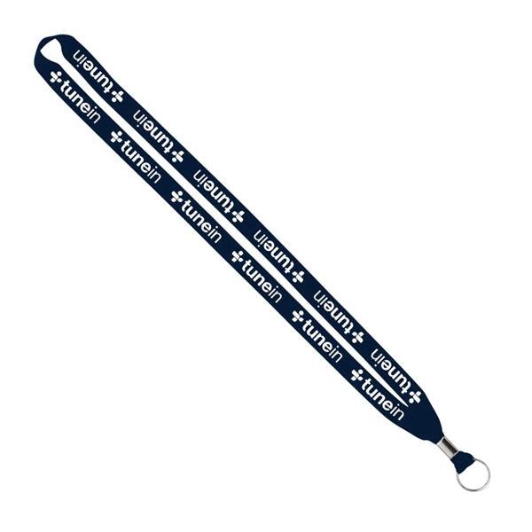 Import Rush 5/8" Polyester Lanyard with Silver Crimp & Ring