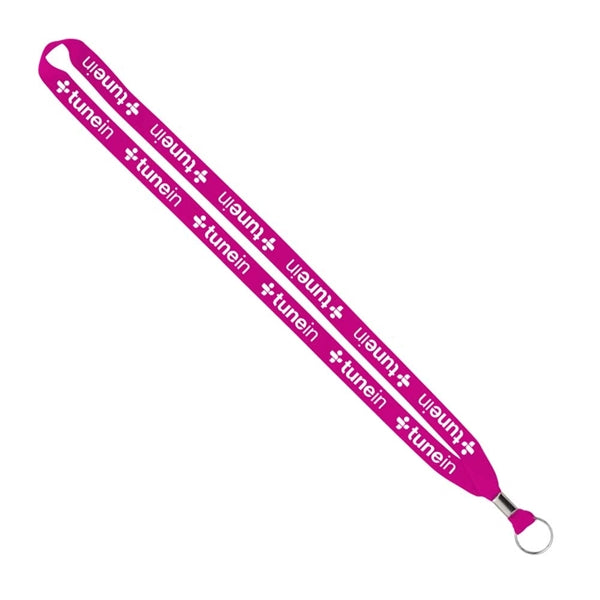 Import Rush 5/8" Polyester Lanyard with Silver Crimp & Ring