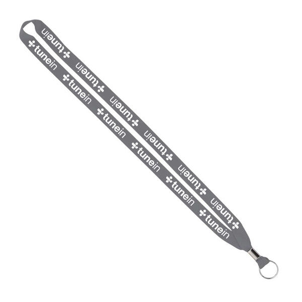 Import Rush 5/8" Polyester Lanyard with Silver Crimp & Ring