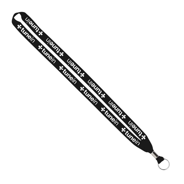 Import Rush 5/8" Polyester Lanyard with Silver Crimp & Ring