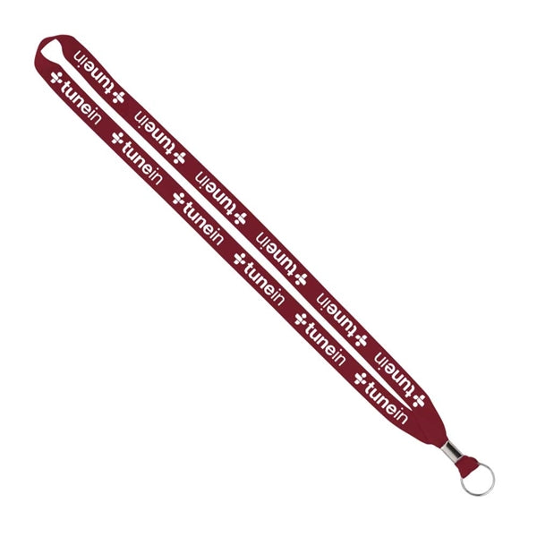 Import Rush 5/8" Polyester Lanyard with Silver Crimp & Ring