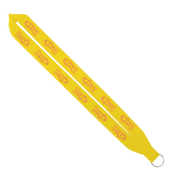 Import Rush 1" Polyester Lanyard with Sewn Silver Ring