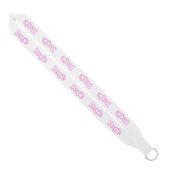 Import Rush 1" Polyester Lanyard with Sewn Silver Ring
