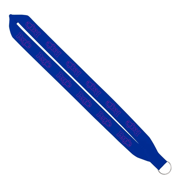 Import Rush 1" Polyester Lanyard with Sewn Silver Ring