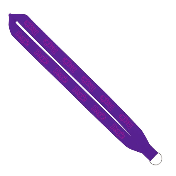 Import Rush 1" Polyester Lanyard with Sewn Silver Ring