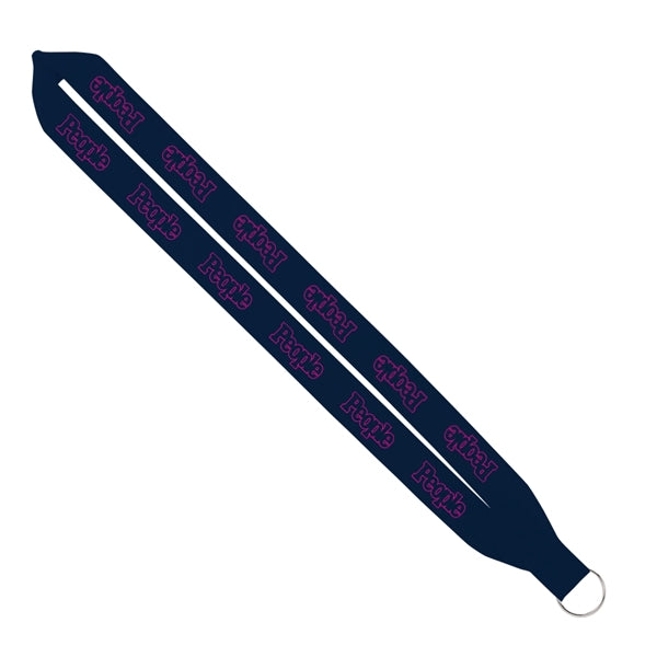 Import Rush 1" Polyester Lanyard with Sewn Silver Ring
