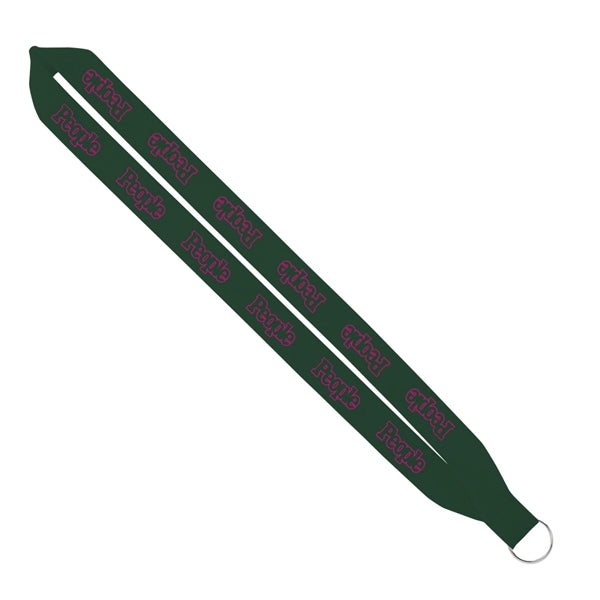 Import Rush 1" Polyester Lanyard with Sewn Silver Ring