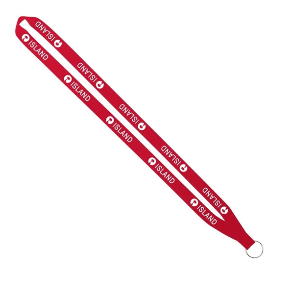Import Rush 5/8" Polyester Lanyard with Sewn Silver Ring