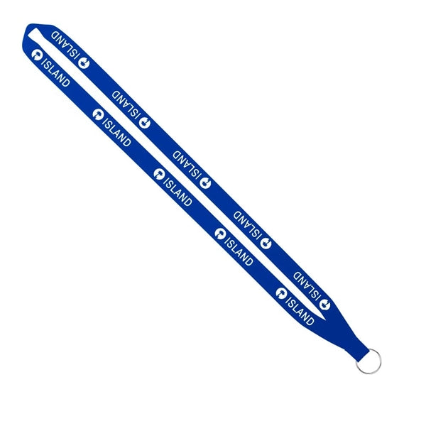 Import Rush 5/8" Polyester Lanyard with Sewn Silver Ring